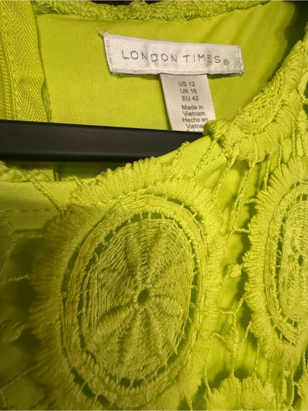 Maggy London Murphy In Star Dial Lace Crochet Dress Lime Green NWT - Picture 5 of 7